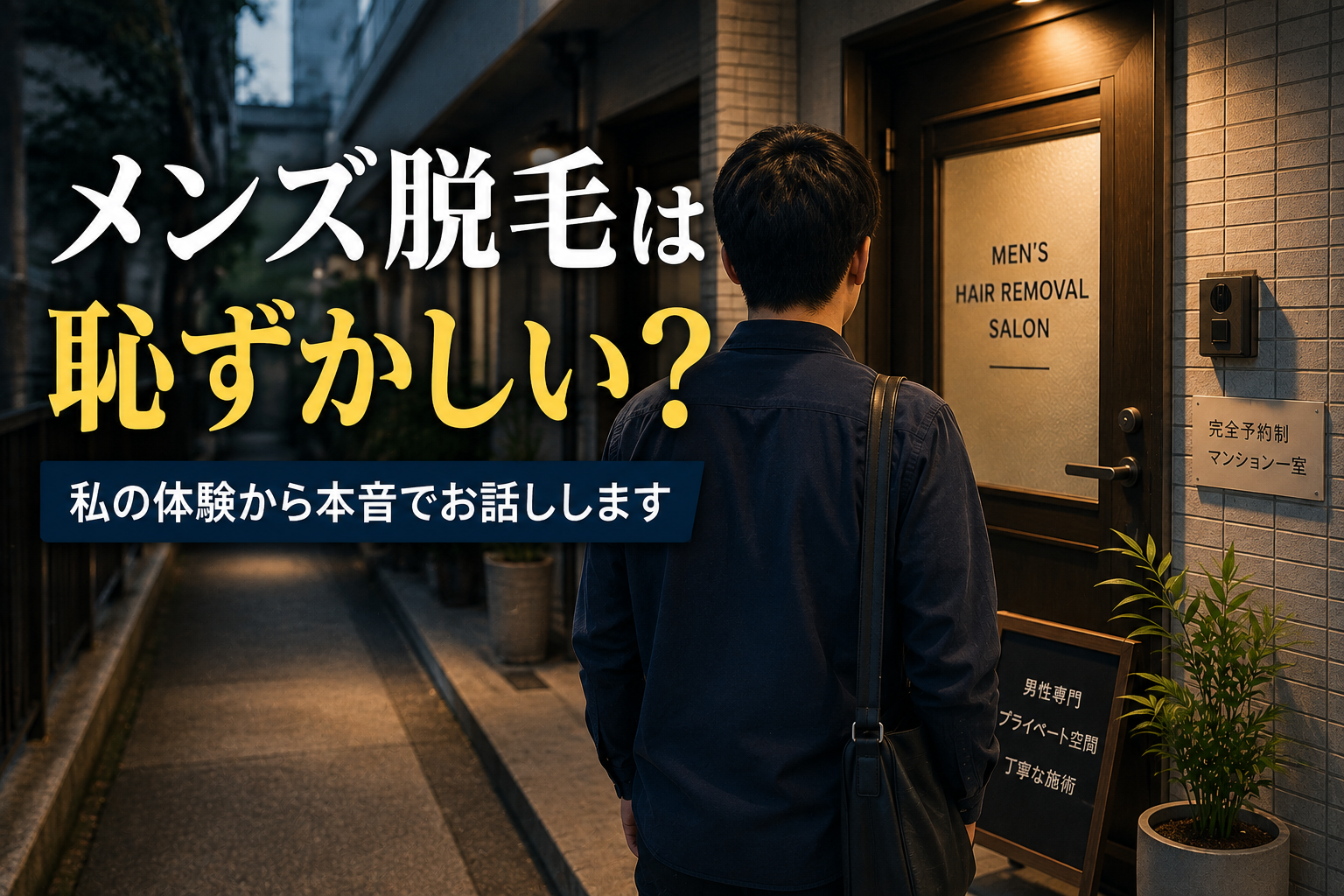 メンズ脱毛に初めて行く前の不安を表したイメージ